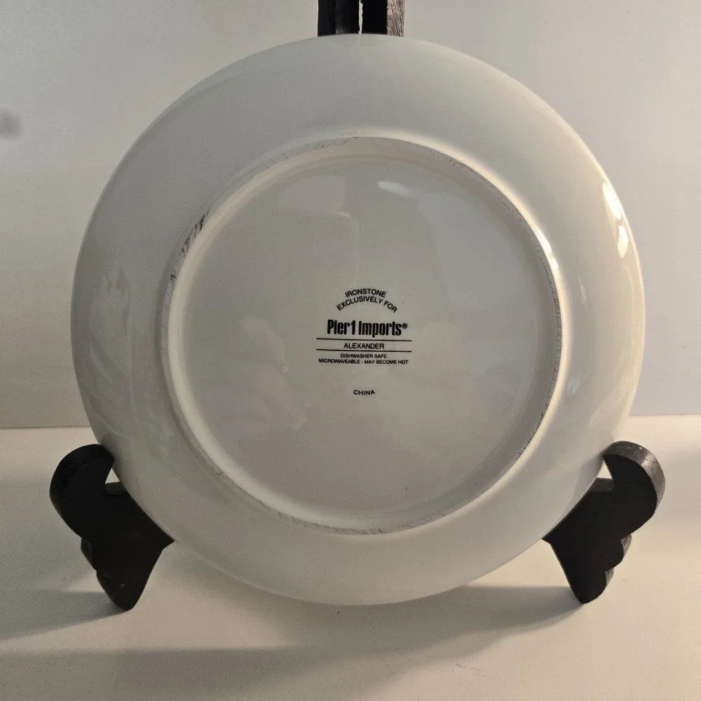 4pc Pier One Imports Salad Plates Reindeer w/ Birds Alexander Brunch Holiday 8.5